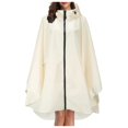 thumbnail image 2 of Rain Jackets for Unisex White Fashion Jacket Coat Hooded Raincoat Adults Teens With Pockets, 2 of 7