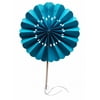 Quasimoon 8" Turquoise Pinwheel Paper Folding Hand Fan for Weddings (10 Pack) by PaperLanternStore
