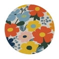 thumbnail image 2 of ONETECH Colorful Floral Farmhouse Table Cloth Yellow Orange Blue Green Flowers Round Tablecloth Spring Summer Fall Autumn Vintage Retro Rustic Washable Table Cover For Holiday Kitchen Dinning, 2 of 7