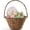 Chestnut, variant on Handwoven Easter Basket, Small Woven Easter Basket for Kids, Easter Egg Hunt Basket w/Collapsible Handle, Tapered Shape, Water Hyacinth - Natural