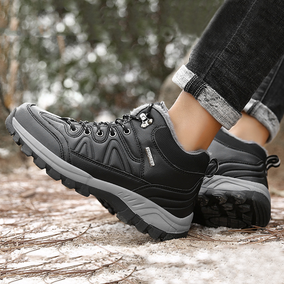 AUXDIQ Hiking Shoes Mens Waterproof Mountain Trekking Shoes Men Breathable Walking Shoes Outdoor Sports Winter Boots