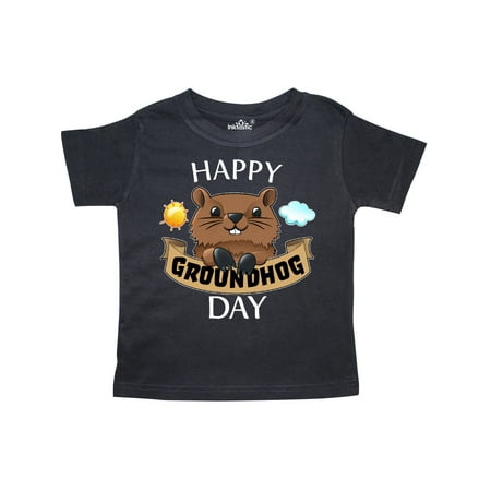 

Inktastic Happy Groundhog Day- cute Gift Toddler Boy or Toddler Girl T-Shirt