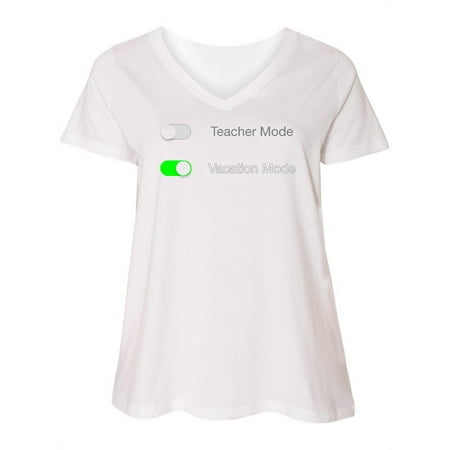 

Inktastic Settings: Vacation Mode Women s Plus Size V-Neck