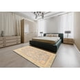 thumbnail image 4 of Ahgly Company Tapis d'Intérieur Rond Abstrait Marron Oriental, 3 Pieds Rond, 4 of 6