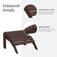 thumbnail image 7 of DuroGreen Adirondack Chair Ottoman Made With All-Weather Tangent Sustainable Lumber, Oversized, High End Outdoor Foot Stool, No Maintenance Patio Chair Foot Rest, Made in the USA, Chocolate, 7 of 7