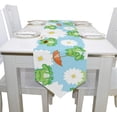thumbnail image 4 of 13x90in SKYSONIC Rectangle Cloth Table Runner Frogs with Flowers Printed Table Runner for Wedding Birthday Holiday, 4 of 5