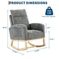 thumbnail image 2 of Garvee Rocking Chair, Modern Glider Chair, Recliner Armchair with Wood Legs and Side Pocket,Dark Grey, 2 of 8