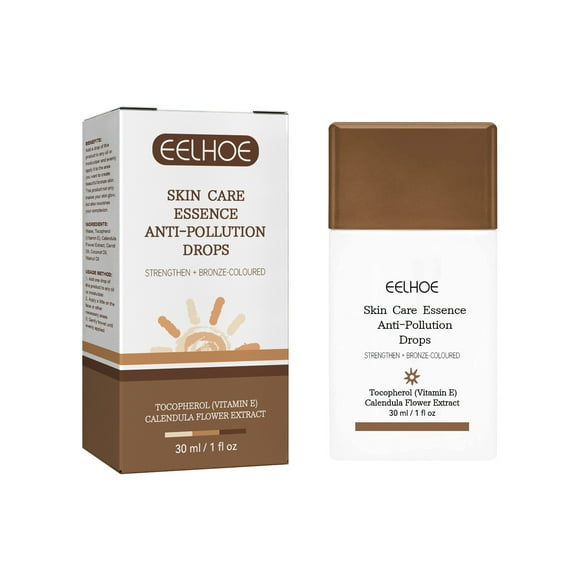 Pollution Sun Serum Drops. Replenishing Face and Body Bronzing Serum for Fine Lines and Wrinkles