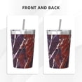 thumbnail image 4 of 12oz Conical Thermal Insulation Cup 4.9×3.2in With Straw No Odor Insulation Effect Is Good For Party Camping Picnic Travel Mediumvioletred Marble_2, 4 of 7