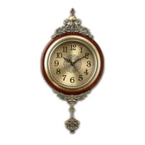 Aero Snail 12.6" Pendulum Wall Clock, Solid Wood, Battery Operated, Retro Vintage Clock W891