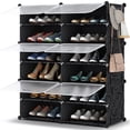 thumbnail image 1 of Organizador para zapatos HOMIDEC, almacenamiento de 6 niveles, 24 pares de plástico, 1 of 9