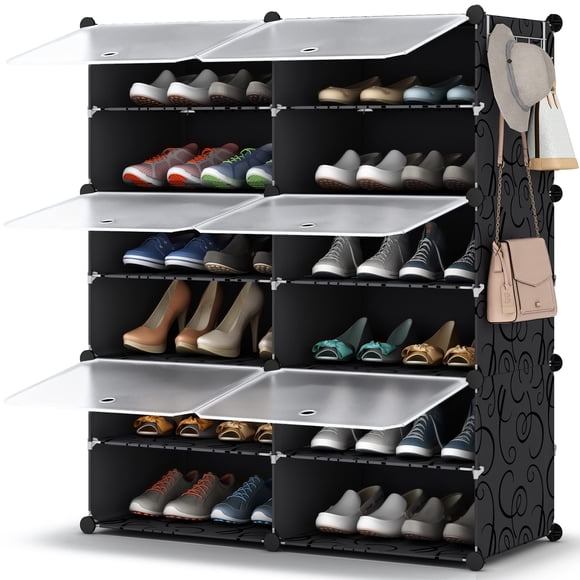 Organizador para zapatos HOMIDEC, almacenamiento de 6 niveles, 24 pares de plástico