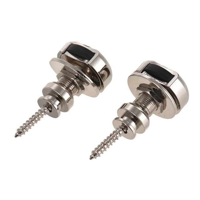 2pcs Guitar Strap Locks Metal Quick Release Strap Buttons Retainer Silver for Acoustic Electric Guitars Bass
