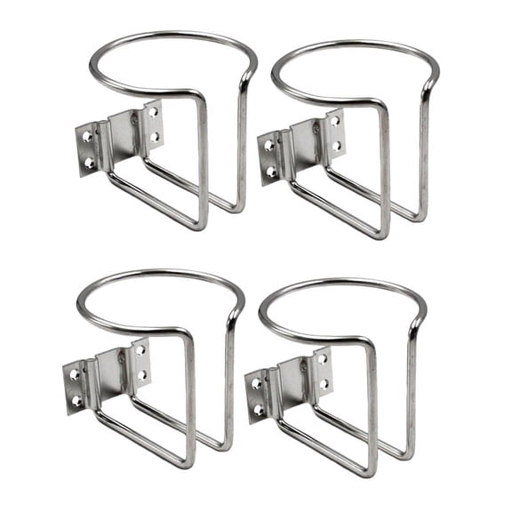 4Pcs Stainless Steel Car Boat Ring Cup Drink Holder Bottle Stand for Marine Yacht Truck RV