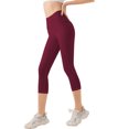 thumbnail image 3 of Funidos Women's Capri Yoga Leggings High Waisted Pants with Pockets Tummy Control Workout Leggings for Women Athletic Leggings for Yoga Gym Running, 3 of 6