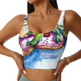 thumbnail image 1 of Balery Alligator Donut Pool Float Sujetadores deportivos con espalda cruzada para mujer, acolchados, sin costuras, de alto impacto, ideales para yoga, gimnasio, entrenamiento y fitness.-XX-Large, 1 of 8
