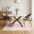 thumbnail image 3 of ODIKA 5'x7' Washable Area Rug Non-Slip, Low Pile, Stain Resistant Pink Scroll Delicate Looped Ribbon Intersection Symmetrical Round for Guest Room, Lounge, Apartment, 3 of 7
