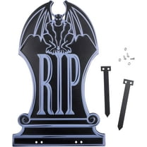 3D Halloween Metal Tombstone (RIP) - (16.75" Tall w Steaks)-Durable, Weatherproof, UV Printed- Upgrade Your Cemetery Graveyard Lawn Decor - No More Flimsy Foam Headstones at your Haunted House Party