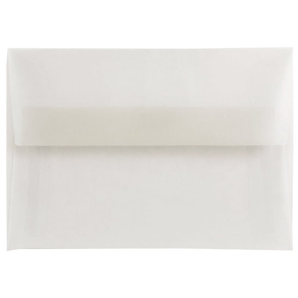 JAM A2 Translucent Envelopes, 4.4x5.8, Clear, 50/Pack