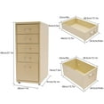 thumbnail image 2 of 5 Tiers Office Storage Cabinet Modern Bedroom Storage Cabinet Movable Cabinet Beige, 2 of 12