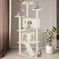 thumbnail image 5 of BestPet 62in Cat Tree Tower for Indoor Cats,Multi-Level Cat Furniture Activity Center with Cat Scratching Posts Stand House Cat Condo with Funny Toys for Kittens Pet Play House,Beige, 5 of 7