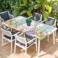 thumbnail image 2 of Easter Table Cloths for 6 Foot Rectangle Tables, Spring Rabbit Ears Foot Flowers Eggs Green Wooden Patio Waterproof Elastic Fitted Tablecloths, Washable Rectangular Table Cover for Camping, 2 of 8