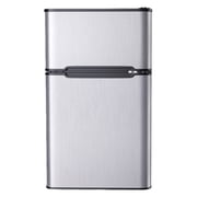 Simzlife 3.2 Cu ft Mini Refrigerator with Freezer, Two Door Compact Small Fridge Adjustable Removable Shelves, Sliver