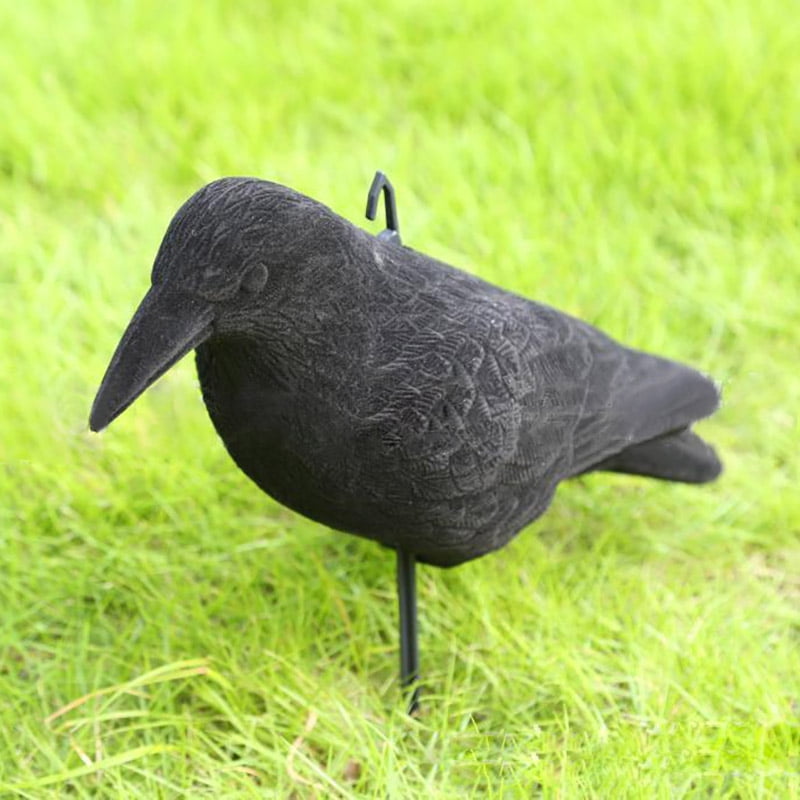 Lemonbest Portable PE Fake Artificial Crow Bird Hunting Decoy Garden