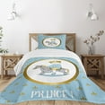 thumbnail image 3 of Ambesonne Blue Quilted Bedspread Set 2 Pcs, Cartoon Horse Fleur De Lis, Twin Size, Multicolor, 3 of 6