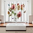 thumbnail image 2 of Flower Curtains 2 Panels Set, Shabby Chic Roses Buds Leaves Tulips Floral Details Butterfly Natural Eco Print, Window Drapes for Living Room Bedroom, 55W X 39L Inches, Multicolor, by Ambesonne, 2 of 3