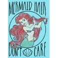 thumbnail image 2 of Girl's The Little Mermaid Ariel Mermaid Hair Don't Care Graphic Cropped T-Shirt Blue Large, 2 of 3