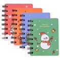 thumbnail image 3 of Cahier de Poche de Noël Dessin Animé 4 Pcs Portable à Spirale Mini Journal Bloc-Notes, 3 of 10