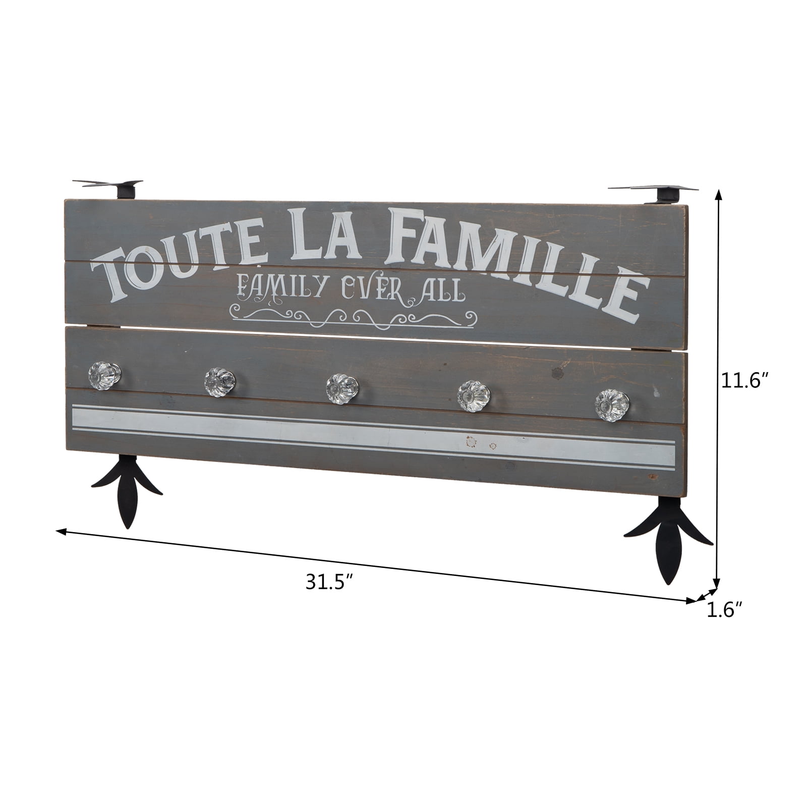 Lowestbest Key Holder for Wall Decoration, with 5 Key Hooks, Entrance Passage Mud Room Corridor Office Country Home Decoration Lowestbest Key Holder for Wall Decoration, with 5 Key Hooks, Entrance Passage Mud Room Corridor Office Country Home Decoration