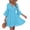 Blue, variant on Chiffon Dresses for Women 3/4 Ruffle Sleeve V Neck Layers Dresses Spring Summer Casual Flowy Dresses, 2XL