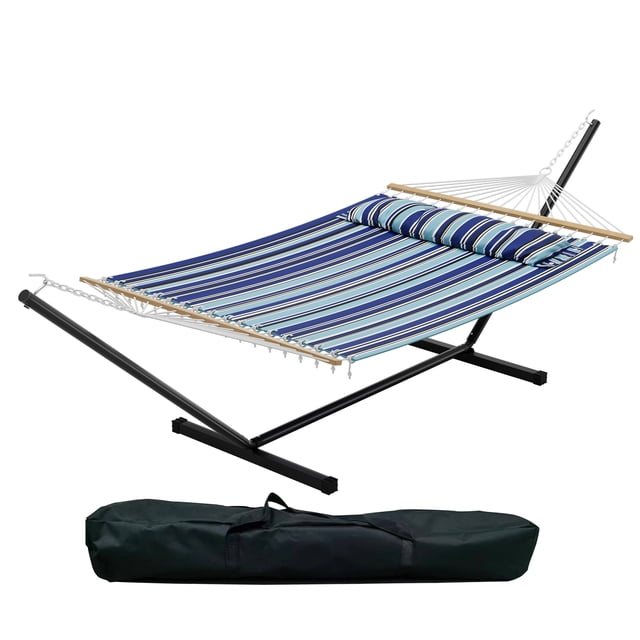 Hamac Extra-Grand avec Support, Hamac en Tissu Doux avec Cadre en Acier Robuste, Ensemble Complet avec Sac de Transport pour Usage Intérieur et Extérieur