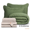 thumbnail image 2 of Set de 7 Piezas Edredón Ligero y Sábanas Matrimonial Dreamlab, Colcha para Cualquier Temporada, Hipoalergénica, Diseño Trébol Verde Seco, Beige, 2 of 5