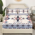 thumbnail image 3 of Erosebridal Tribal Aztec Sheet Set Full, Triangle Geometric Bedding Sets Full Size, Bohomian Style Decor 4pcs, 3 of 7