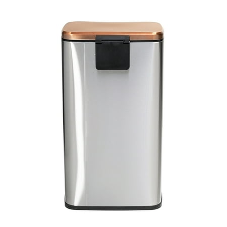 Honey-Can-Do - Set of Stainless Steel Step Trash Cans with Lid - Silver