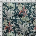 thumbnail image 4 of oneOone Cotton Cambric Dark Teal Blue Fabric Tropical Floral Sewing Craft Projects Fabric Prints By Yard 56 Inch Wide, 4 of 4