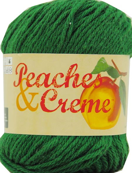 Peaches & Creme Solid 4 Medium Cotton Yarn, Forest Green 2.5oz/70.9g, 120 Yards