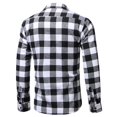 thumbnail image 3 of Men's Slim Fit Flannel Shirts Vintage Buffalo Plaid Shirt Long Sleeve Casual Button Down Dress Shirts White 2XL, 3 of 5