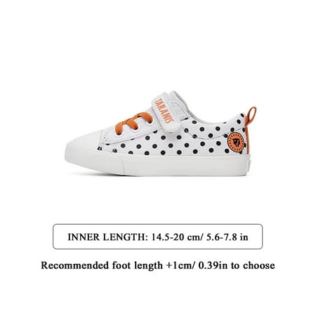 

TARANIS Boys Girls Unisex Skate Shoes Polka Dot Soft Sole Anti Slip Hook & Loop Fastener Sneakers