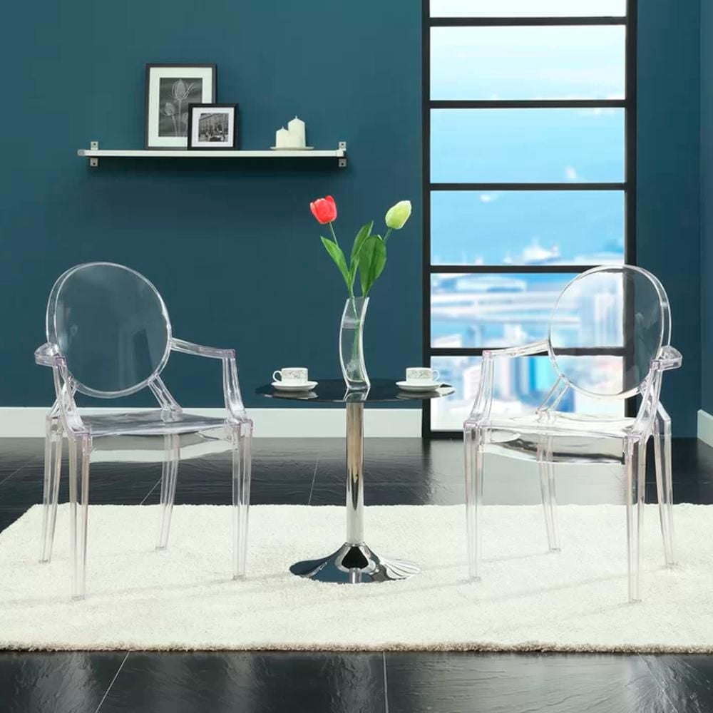 Heavenly Collections Lot de 2 Fauteuils de Salle à Manger en Acrylique, Transparent, Style Fantôme