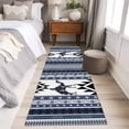 thumbnail image 4 of Navy Blue Boho 2'x6' Runner Rugs for Hallway Kitchen Bedside Non Slip Washable, Vintage Abstract Art Ethnic Tribe Entryway Rug Runners with Rubber Backing, Long Carpet Runner for Laundry Room, 4 of 8