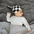 thumbnail image 5 of Picia Black and White Checkerboard Printed Preemie Hats for Baby Girls Cotton Premature Knot Hats Newborn Hospital Cap Warm Knot Beanie Nicu for Preemie Girls and Boys, 5 of 6