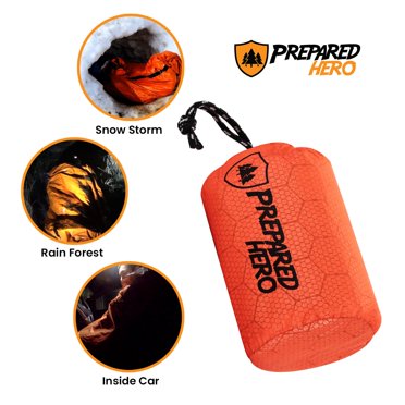 Prepared4X Emergency Sleeping Bag | Thermal Survival Bivy Sack | Waterproof Lightweight Shelter For Camping Hiking