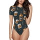 thumbnail image 1 of Balery Cigar Body de cuello redondo de manga corta para mujer Tops de manga corta Tops básicos-Large, 1 of 7