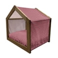thumbnail image 2 of Chevron Pet House, Zigzag Colorful Chevron Ornament Motifs Symmetry Modern Feminine Theme, Outdoor & Indoor Portable Dog Kennel with Pillow and Cover, 5 Sizes, Burgundy Ruby Coral, by Ambesonne, 2 of 5
