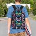 thumbnail image 4 of Lukts Happy Kitten Faces Pattern 15 Inch Student Backpack, Waterproof Laptop Backpack with Adjustable Shoulder Straps, Lightweight Travel, Campus Backpack, Unisex, 4 of 6