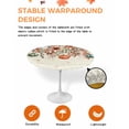 thumbnail image 2 of Round Fitted Tablecloths with Elastic Edge Fall Pumpkin Flower Leaf Oil-Proof Waterproof Wipeable Table Cover for Kitchen Dining Party Decor Thanksgiving Theme on Retro Table Clothes,36" - 44", 2 of 6